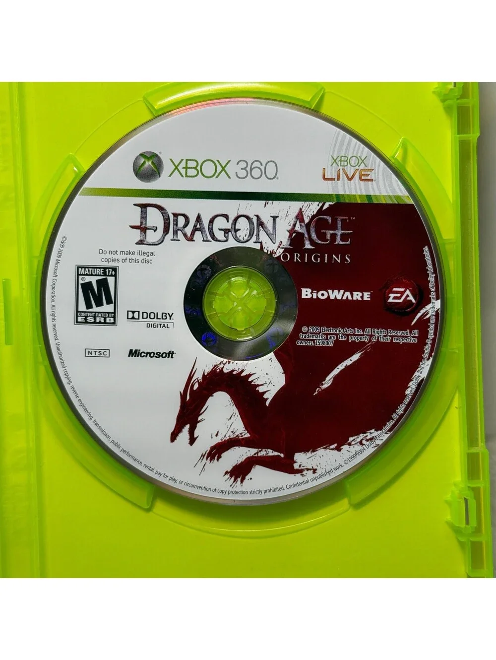 Dragon Age Origins Xbox 360 Complete In Box Manual Authentic NTSC EA